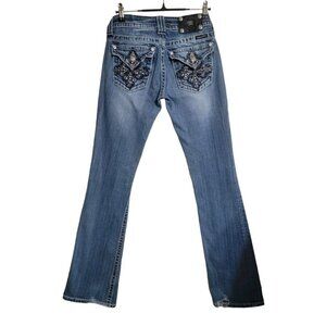 Miss Me Jeans Women 26 Boot Western Blue Denim Boho Bling Y2K Hip Hop JP5335b7